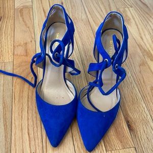 Blue Lace up Heels